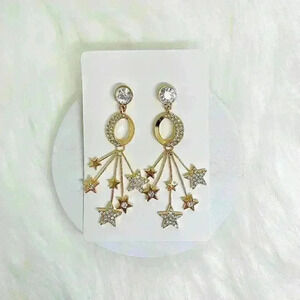 Stars With Rhinestones Statement Earrings